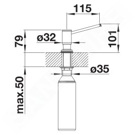Blanco Accessoires - Distributeur de détergent Livia, or satiné 526698