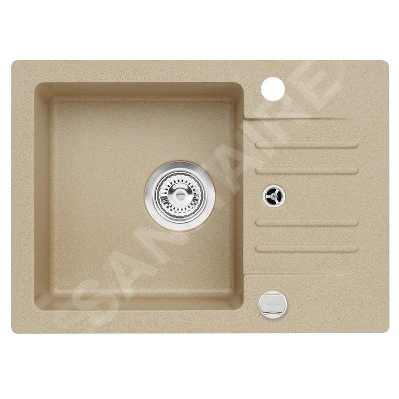 Alveus Cortina - Évier en granit 580x420 mm, avec commande de vidage, beige 1117077
