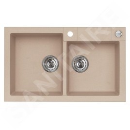 Alveus Rock - Évier en granit 780x480 mm, avec commande de vidage, beige 1090962