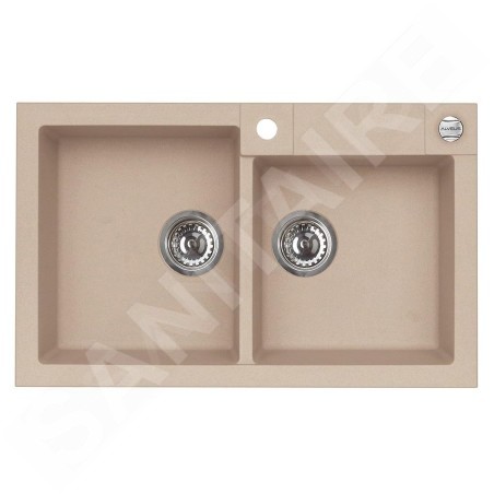Alveus Rock - Évier en granit 780x480 mm, avec commande de vidage, beige 1090962