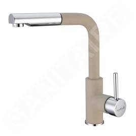 Alveus Siros - Mitigeur d'évier avec bec extractible, beige / inox 1129045