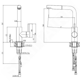 Alveus Siros - Mitigeur d'évier avec bec extractible, concrete / inox 1129044