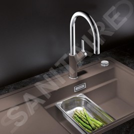 Blanco Carena S - Mitigeur d'évier avec bec extractible, tartufo/chrome 521376