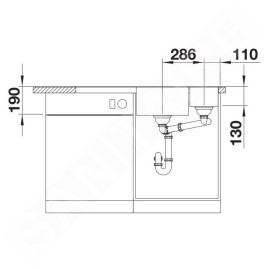 Blanco Axia III 6 - Évier en silgranit 1000x510 mm, avec commande de vidage et accessoires, noir 525850