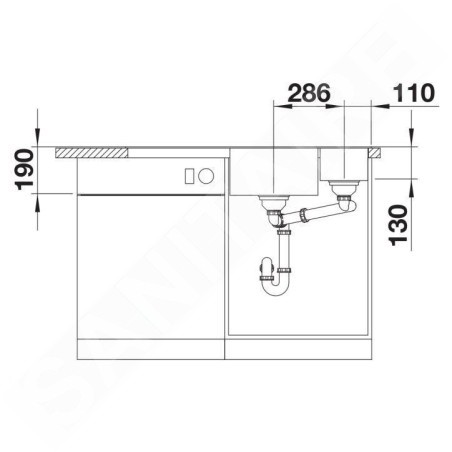 Blanco Axia III 6 - Évier en silgranit 1000x510 mm, avec commande de vidage et accessoires, noir 525850
