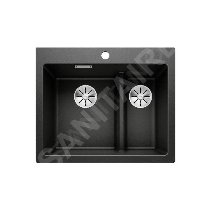 Blanco Pleon 6 Split - Évier en silgranit, 615x510 mm, noir 525955
