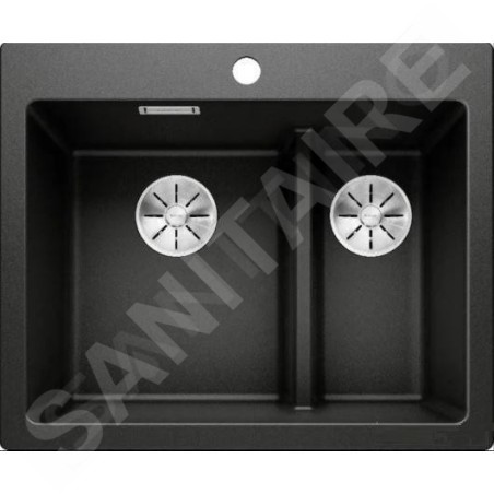 Blanco Pleon 6 Split - Évier en silgranit, 615x510 mm, noir 525955