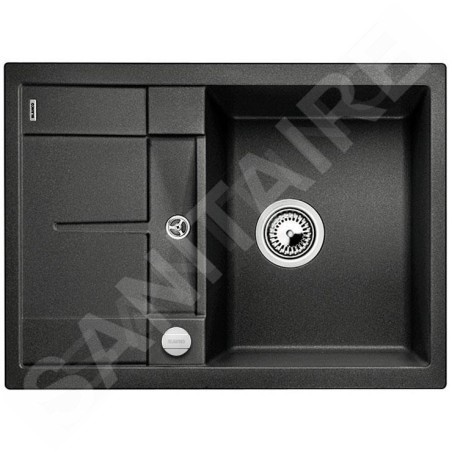 Blanco Metra 45 - Évier en silgranit, 680x500 mm, avec commande de vidage, noir 525913