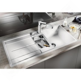 Blanco Metra 6 - Évier en silgranit, 990x490 mm, avec commande de vidage et accessoires, noir 525929