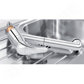 Blanco Daras S-F - Mitigeur d’évier avec douchette extractible, à basculer sous la fenêtre, chrome 521752
