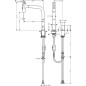 Hansgrohe M71 - Mitigeur d'évier Metris Select avec douchette extractible, installation 2 trous, simili inox 73819800