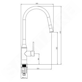 Sapho Robinetterie - Mitigeur d'évier Sili avec bras flexible, argent/chrome SR414