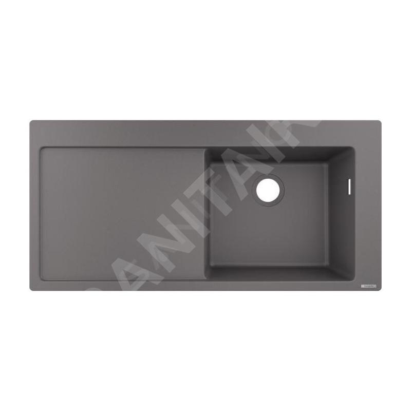 Hansgrohe Éviers - Evier encastré granit S514-F450, pierre grise 43314290 Hansgrohe Éviers - Evier encastré granit S514-F450, pierre grise 43314290
