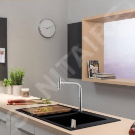Hansgrohe Éviers - Evier encastré granit S510-F770, graphite noir 43316170