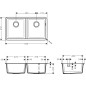 Hansgrohe Éviers - Evier encastré granit S510-U770, béton gris 43434380