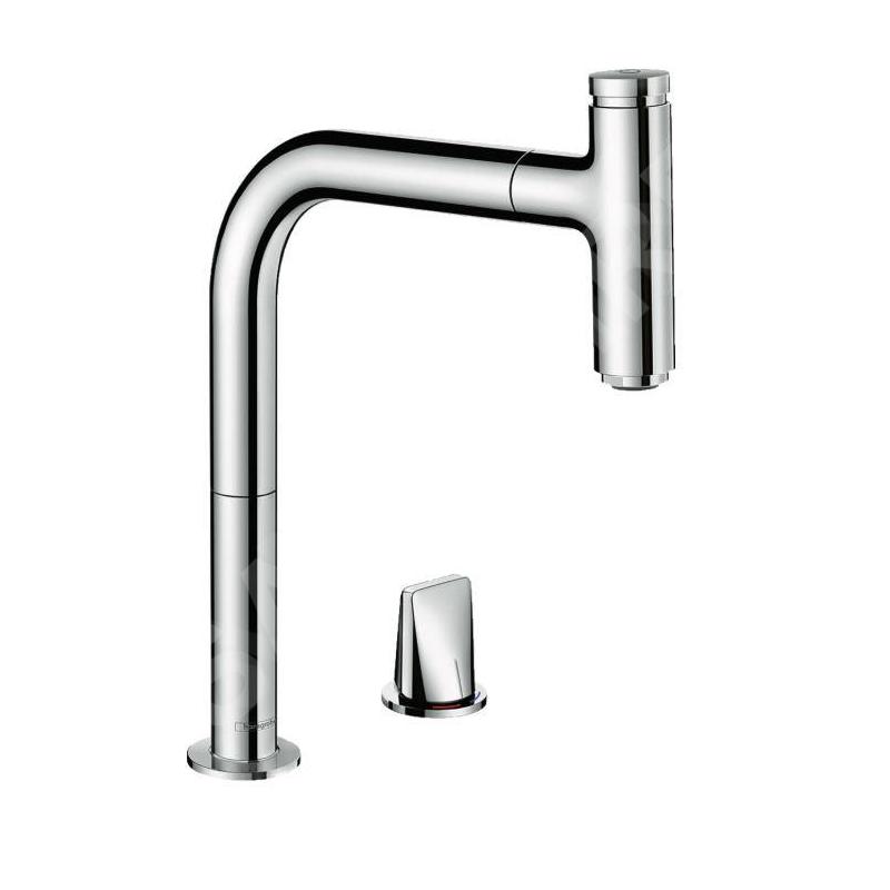 Hansgrohe M71 - Robinet de cuisine M7119-H200 2 trous avec douchette extractible, sBox, chrome 73804000
