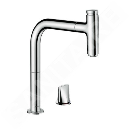 Hansgrohe M71 - Robinet de cuisine M7119-H200 2 trous avec douchette extractible, sBox, chrome 73804000