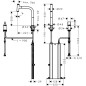 Hansgrohe M71 - Robinet de cuisine M7119-H200 2 trous avec douchette extractible, sBox, chrome 73804000