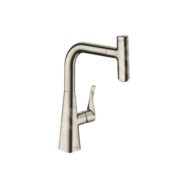 Hansgrohe M71 - Mitigeur d'évier M7115-H240 avec douchette extractible, sBox, finition inox 73802800
