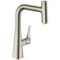Hansgrohe M71 - Mitigeur d'évier M7115-H240 avec douchette extractible, sBox, finition inox 73802800