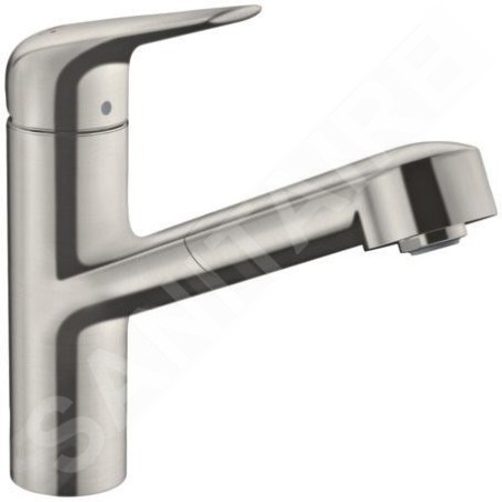 Hansgrohe Focus M42 - Mitigeur d'évier M4214-H150 avec douchette extractible, sBox, finition inox 71829800