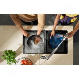 Hansgrohe M71 - Mitigeur d'évier M7116-H320 avec douchette extractible, sBox, chrome 73801000