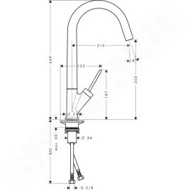 Axor Starck - Mitigeur d’évier, aspect inox 10822800