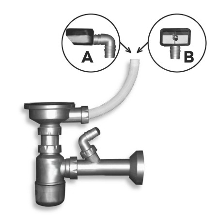 Novaservis Siphons - siphon d’évier, 89 mm, plastique NSP89
