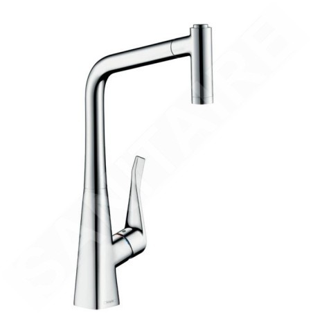 Hansgrohe M71 - Mitigeur d'évier Metris avec douchette extractible, EcoSmart, chrome 14780000