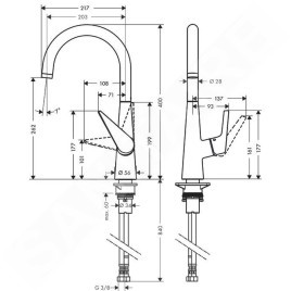 Hansgrohe Talis M51 - Mitigeur d'évier Talis, EcoSmart, chrome 72816000