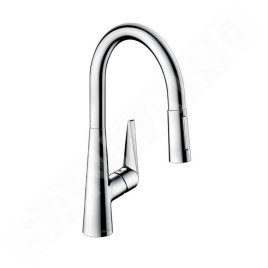 Hansgrohe Talis M51 - Mitigeur d'évier Talis avec douchette extractible, sBox, EcoSmart, chrome 73876000