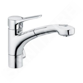 Kludi Mx - Mitigeur d’évier avec douchette extractible, avec raccordement pour lave-linge, chrome 399450562