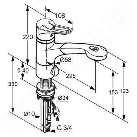 Kludi Mx - Mitigeur d’évier avec douchette extractible, avec raccordement pour lave-linge, chrome 399450562