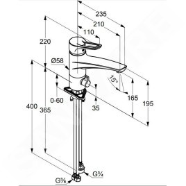 Kludi Mx - Mitigeur d’évier, avec raccordement pour lave-linge, chrome 399060562