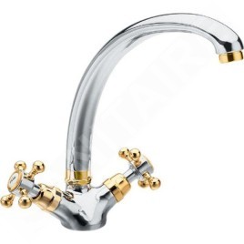 Sapho Reitano Rubinetteria Antea - Mitigeur d'évier chrome/or 3112