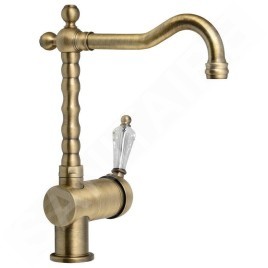 Sapho Kirké - Mitigeur d'évier, manette cristal, bronze KI14KB