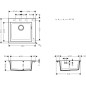 Hansgrohe Éviers - Evier encastré granit S510-F450, pierre grise 43312290 Hansgrohe Éviers - Evier encastré granit S510-F450, pierre grise 43312290