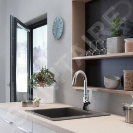 Hansgrohe Éviers - Evier encastré granit S510-F450, pierre grise 43312290