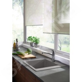 Hansgrohe Éviers - Evier encastré granit S510-F450, béton gris 43312380