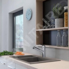 Hansgrohe Éviers - Evier encastré granit S510-F635, pierre grise 43315290