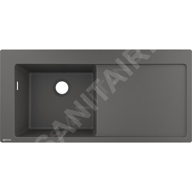 Hansgrohe Éviers - Evier encastré granit S5110-F45, pierre grise 43330290 Hansgrohe Éviers - Evier encastré granit S5110-F45, pierre grise 43330290