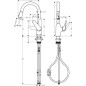 Hansgrohe Focus M42 - Mitigeur d’évier M429-H180 avec douchette extractible, chrome 71801000