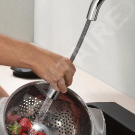 Hansgrohe Focus M42 - Mitigeur d’évier M429-H180 avec douchette extractible, chrome 71801000