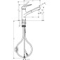 Hansgrohe Focus M42 - Mitigeur d’évier M427-H150 avec douchette extractible, design : inox 71814800