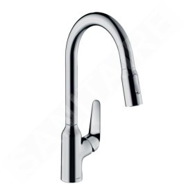 Hansgrohe Focus M42 - Mitigeur d’évier M429-H220 avec douchette extractible, chrome 71800000