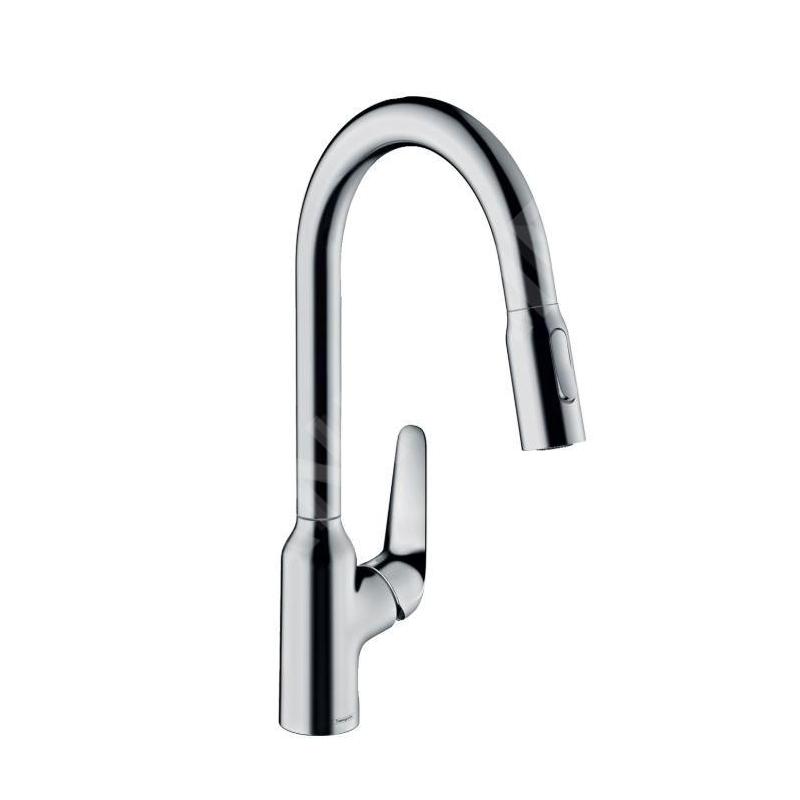 Hansgrohe Focus M42 - Mitigeur d’évier M429-H220 avec douchette extractible, chrome 71800000