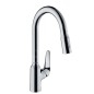 Hansgrohe Focus M42 - Mitigeur d’évier M429-H220 avec douchette extractible, chrome 71800000