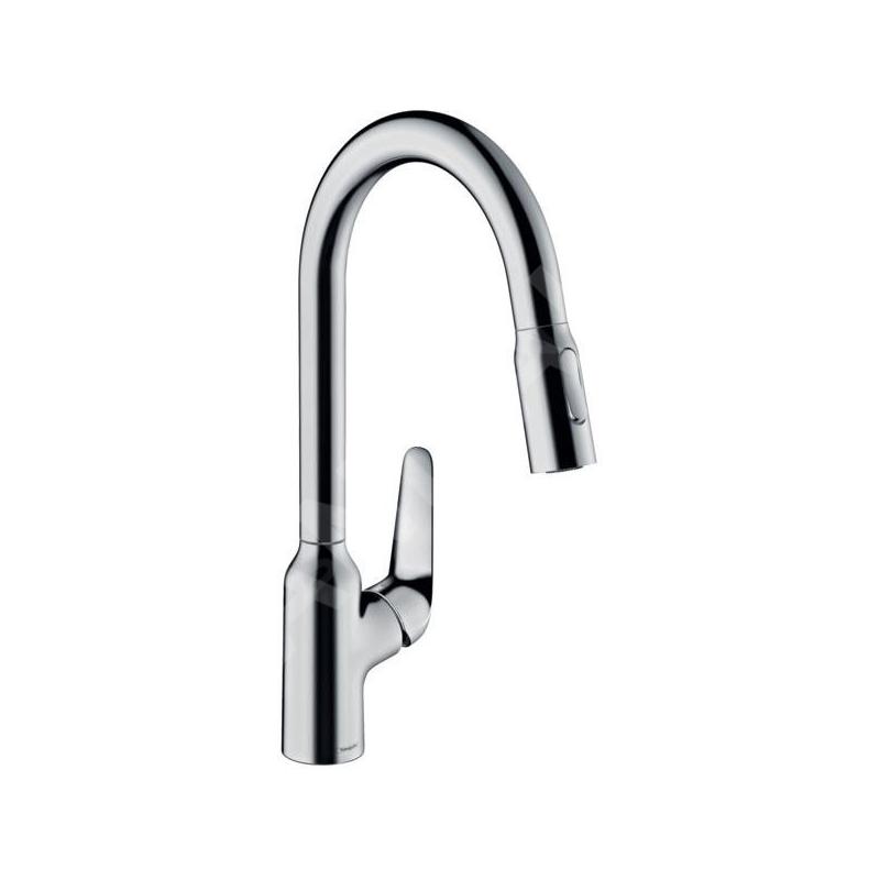 Hansgrohe Focus M42 - Mitigeur d'évier M4216-H220 avec douchette extractible, chrome 71820000