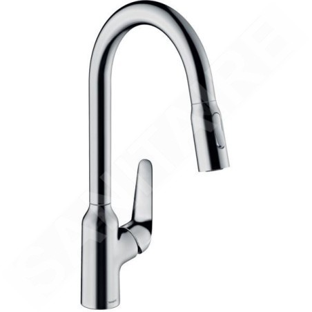 Hansgrohe Focus M42 - Mitigeur d'évier M4216-H220 avec douchette extractible, chrome 71820000