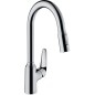 Hansgrohe Focus M42 - Mitigeur d'évier M4216-H220 avec douchette extractible, chrome 71820000
